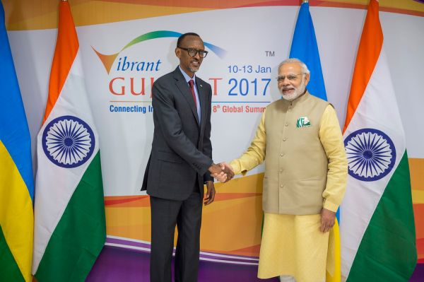 President Kagame meets with Prime Minister Narendra Modi of India, 10 January 2017