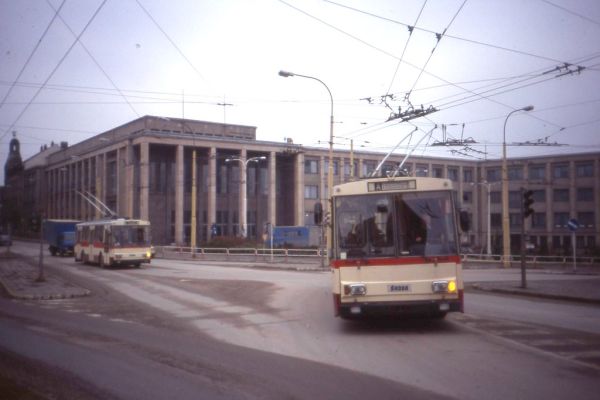 Škoda 14Tr Trolejbusy , Linky A i B, Jihlava, Czechoslovakia Feb 1992