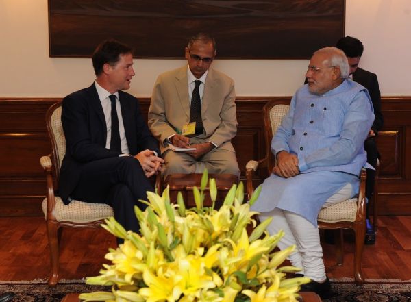 Nick Clegg with Narendra Modi