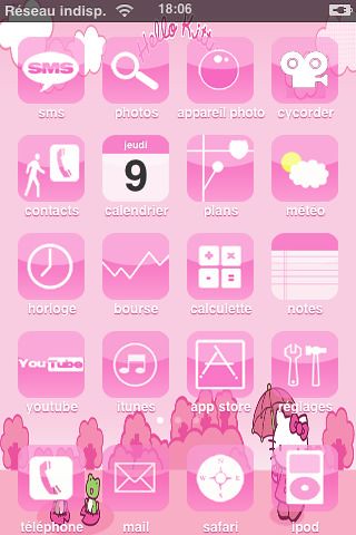 iPhone Hello Kitty theme complete(PixUp)