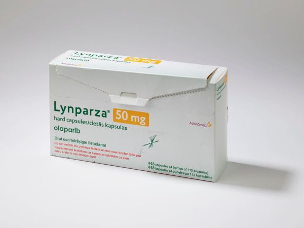 Lynparza packaging, brand name of Olaparib, a cancer treatment