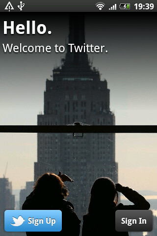 Hello. Welcome to Twitter, Sign Up / Sign In