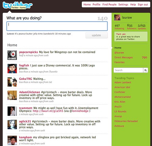 New Twitter Homepage (March 31st, 2009)