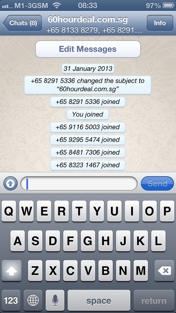 Spammed again in Singapore, this time via @whatsapp :(