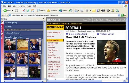 Metabar showing metadata for a BBC news story