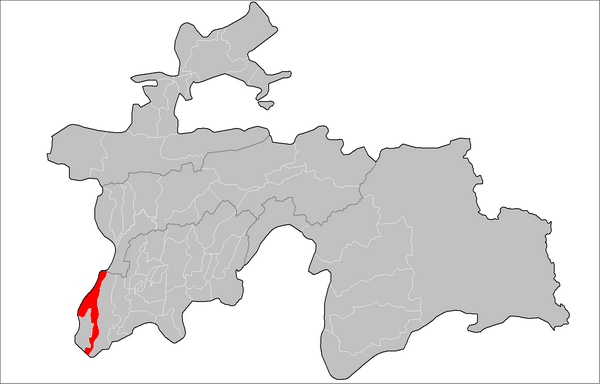 Location of Shahrtuz District in Tajikistan