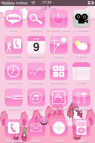 iPhone theme hello kitty (PixUp)