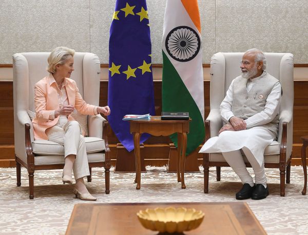 Prime Minister Shri Narendra Modi hold talks with H. E. Ms. Ursula Von Der Leyen, President of the European Commission, in New Delhi