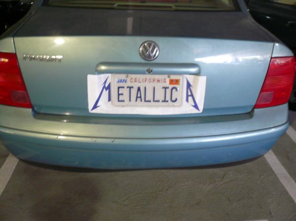 BEST CUSTOM PLATE EVAR! mETALLICa, ICM parking lot, Los Angeles