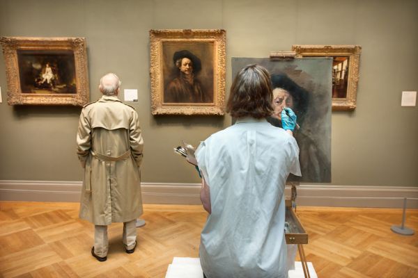 'Rembrant is Watching', United States, New York, New York City, Metropolitian Museum of Art, Rembrant Painting