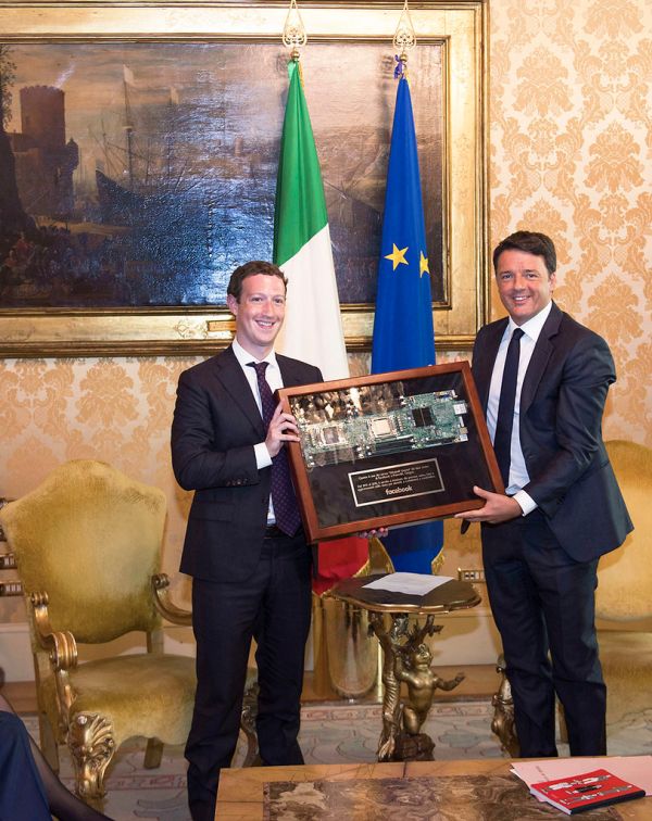 Renzi incontra Mark Zuckerberg