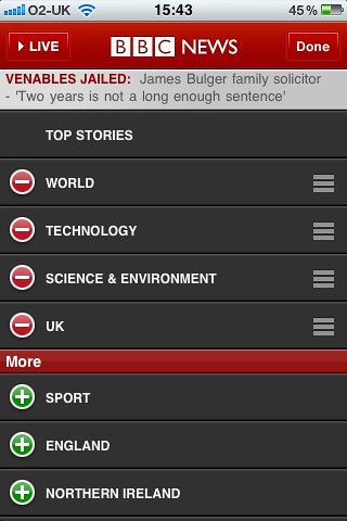 BBC news app