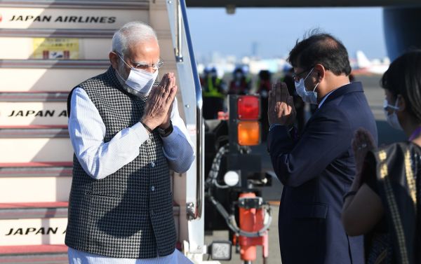 Prime Minister Shri Narendra Modi arrives in Tokyo
