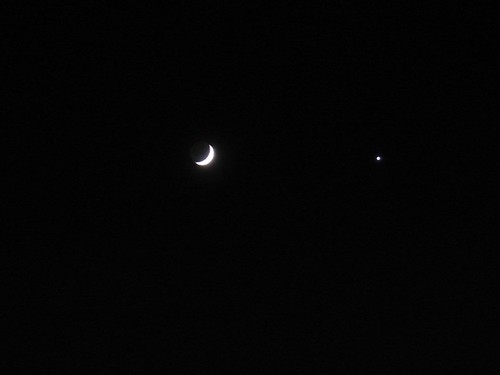Moon and Venus at night