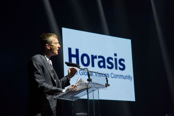 Alex Ritson, Presenter, BBC News, speaking during the opening dinner