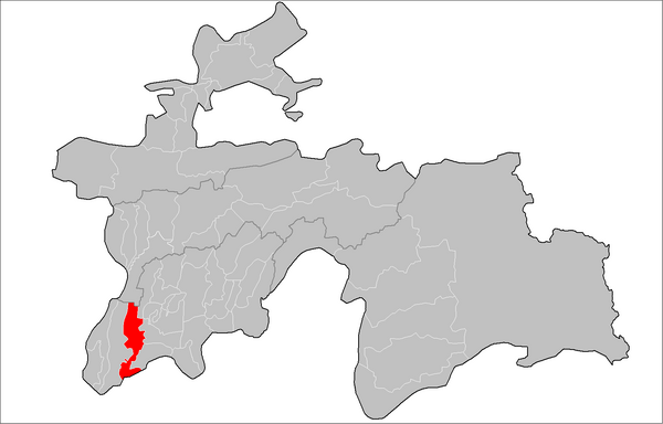 Location of Dusti District in Tajikistan