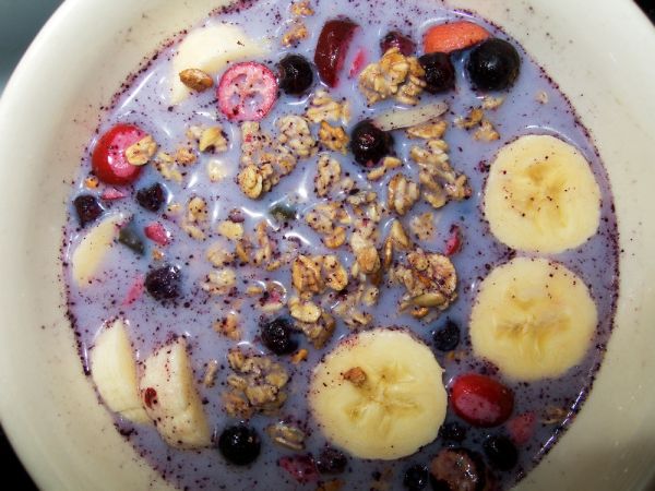 Muesli for Breakfast, with BLUE milk