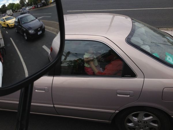 Unrestrained baby in car