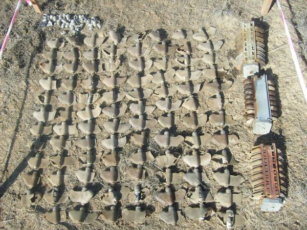 Unexploded Ordnance unearthed in mine field in Tajikistan