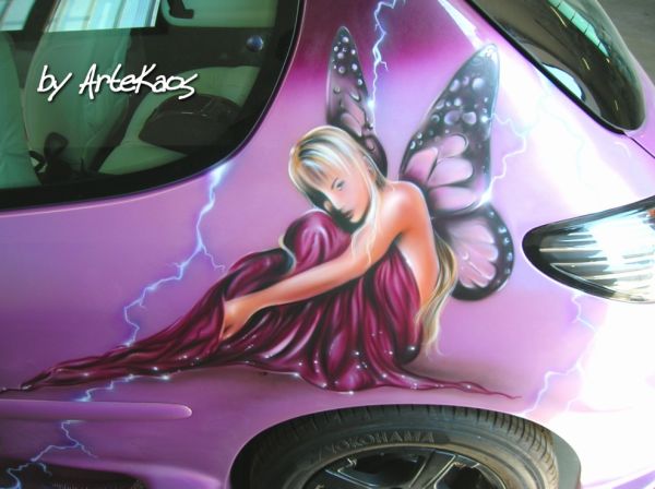 Aerografia Peugeot 206, by ArteKaos Airbrush