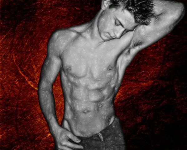 Drawing - Teen boy gay fantasy