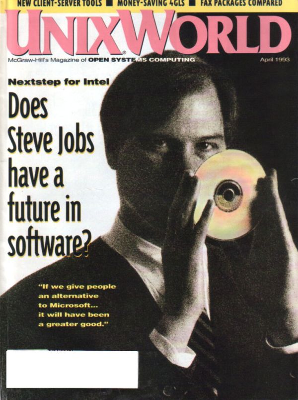 Steve Jobs on the cover of April 1993 UnixWorld