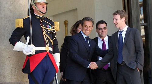 Mark Zuckerberg elysee france Nicolas Sarkozy e-G8
