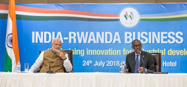 President Kagame and Prime Minister Narendra Modi of India attend the India-Rwanda Business Forum | Kigali, 24 July 2018