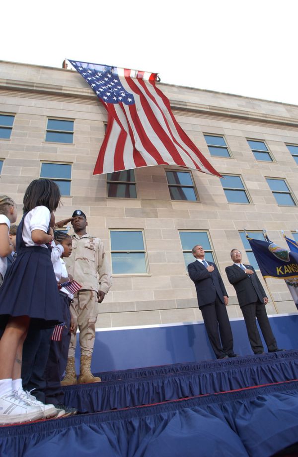 Public Domain: Pentagon on September 11, 2002 by Johnny Bivera USN (DOD Photo 020911-N-2383B-604)
