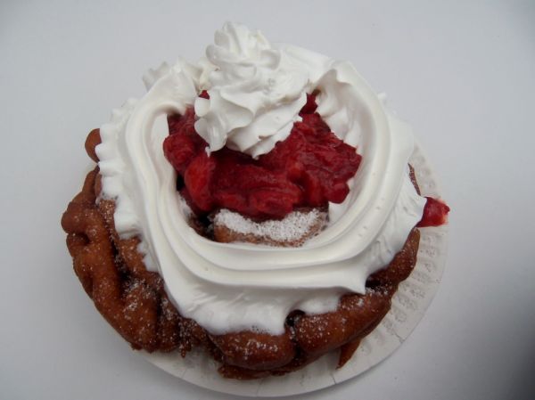 The Best Strawberry Funnel Cake