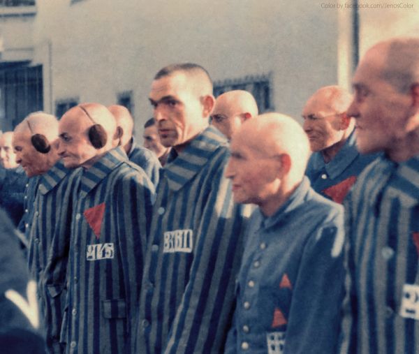 Prisoners in the concentration camp at Sachsenhausen, Germany, December 19, 1938.