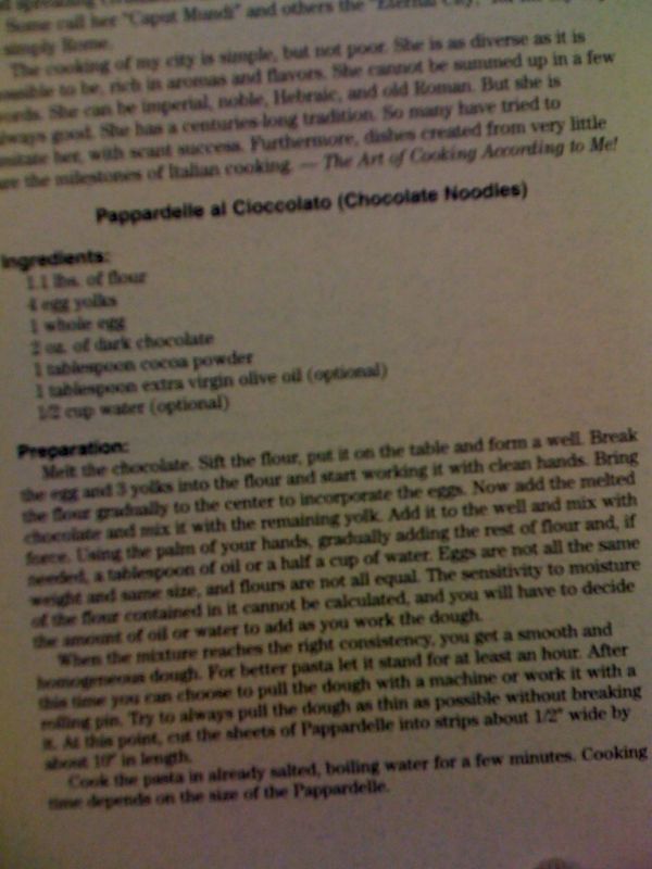 Chocolate Pasta Recipe