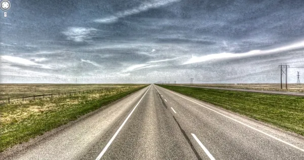 Google Street View - Pan-American Trek - Alberta highway