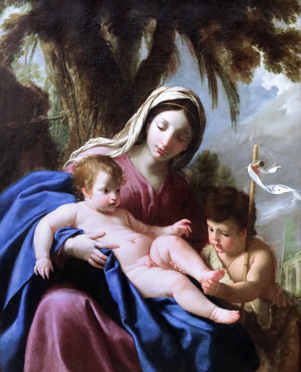 IMG_6430FBA Eustache Lesueur. 1616-1655. Paris. La Vierge l'Enfant et Saint Jean Baptiste. The Virgin the Child and Saint John the Baptist.1642. Louvre.