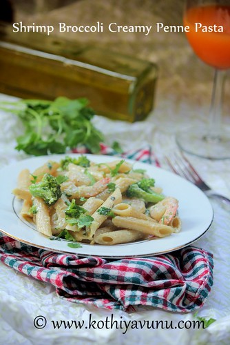 Shrimp Broccoli Creamy Penne Pasta Recipe