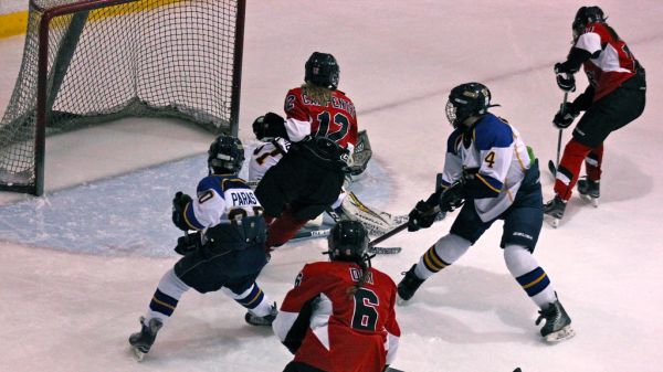 The 2012 Chicago Fury U14 AAA Girls Hockey Team vs Naperville Sabres Boys Pee Wee's in an exhibition game at Rocket Ice Arena in Naperville, Illinois on February 22nd, 2013.