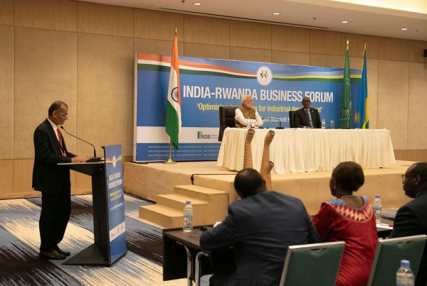 President Kagame and Prime Minister Narendra Modi of India attend the India-Rwanda Business Forum | Kigali, 24 July 2018