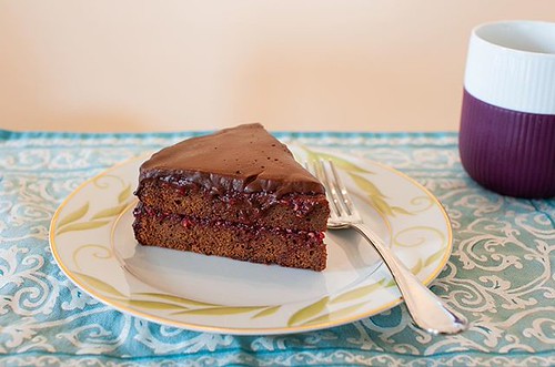 My version of a Sacher Torte with raspberries and chocolate ganache #baking #cake #sachertorte #🎂 #bo4bakes (sponge recipe by @clarkbar)