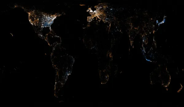 World map of Flickr and Twitter locations