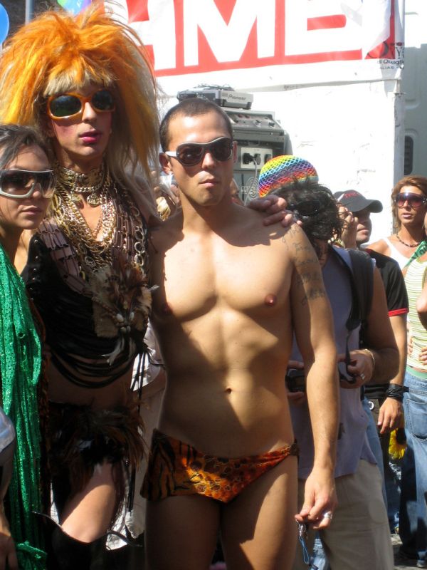 gay pride drag queen and muscle mary