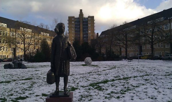 Anne Frank in the snow