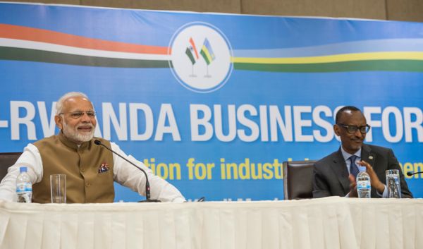 President Kagame and Prime Minister Narendra Modi of India attend the India-Rwanda Business Forum | Kigali, 24 July 2018
