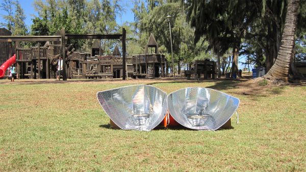 Solar Funnel Cookers - at the park