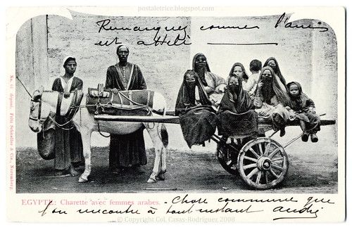 Urban Transport in Egypt: Arab Women on a Donkey Cart (1905-1906)