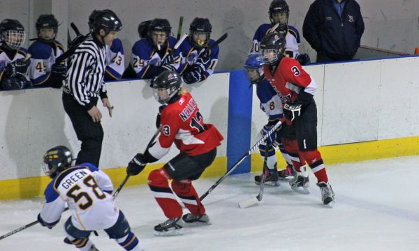 The 2012 Chicago Fury U14 AAA Girls Hockey Team vs Naperville Sabres Boys Pee Wee's in an exhibition game at Rocket Ice Arena in Naperville, Illinois on February 22nd, 2013.