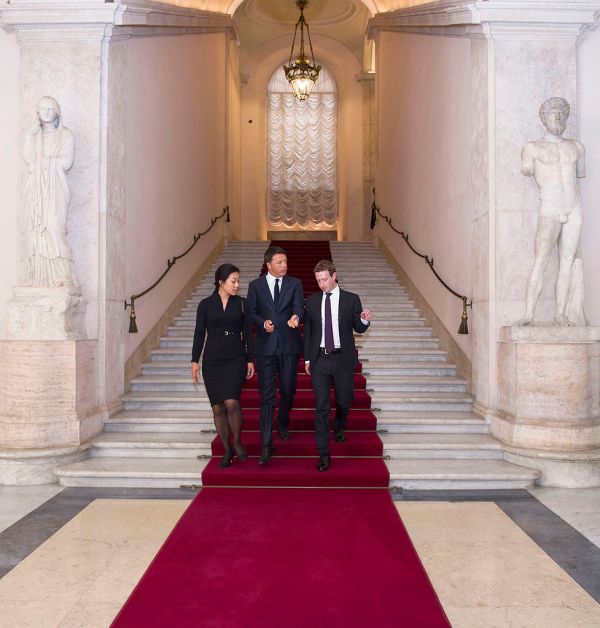 Renzi incontra Mark Zuckerberg