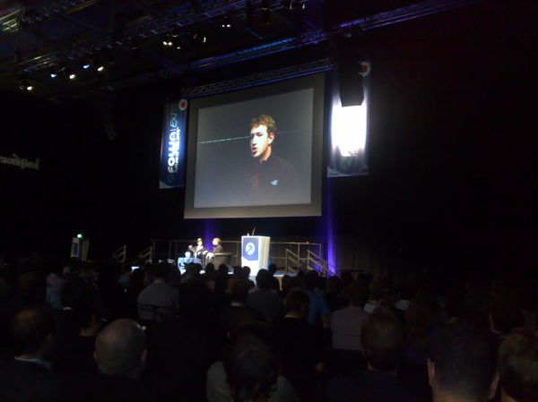 Mark Zuckerberg on stage at FOWA