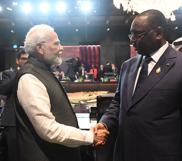 Prime Minister Shri Narendra Modi met H. E. Mr. Macky Sall, President of Senegal and Chairman of the African Union in Bali