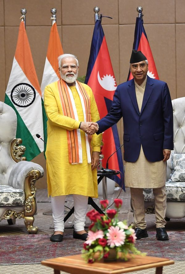 Prime Minister Shri Narendra Modi holds bilateral talks with Prime Minister of Nepal Rt. Hon’ble Sher Bahadur Deuba in Lumbini, Nepal