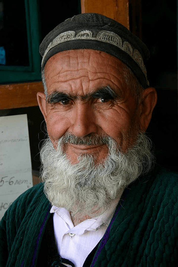 Old bearded man from Tajikistan